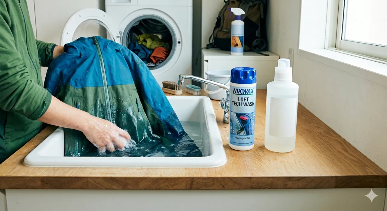 Featured image of post レインウェアの撥水は「下洗い」で決まる｜ニクワックスの効果を最大化する洗い方と洗剤の選び方